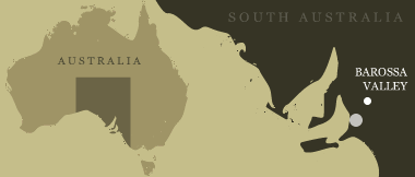 A map showing the Barossa Valley in Australia